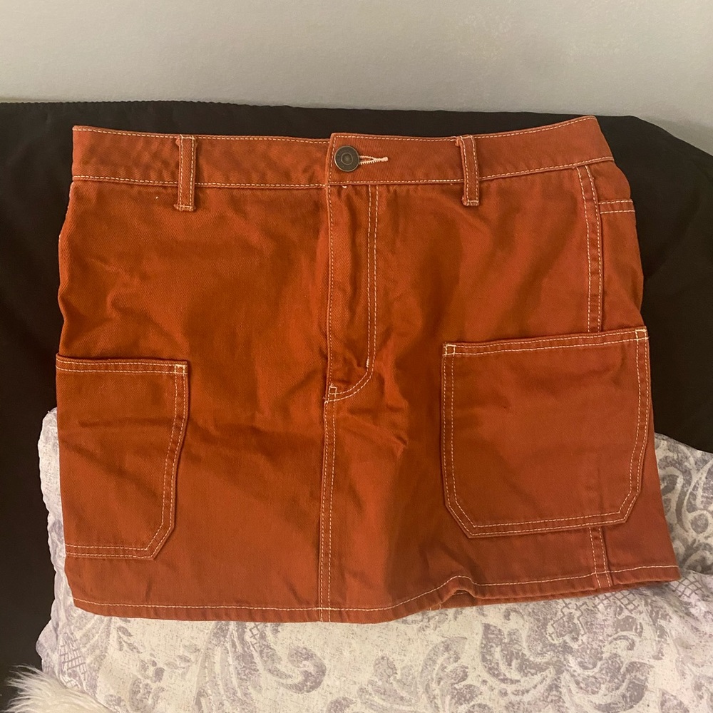 Orange/ Rust Color Mini Skirt